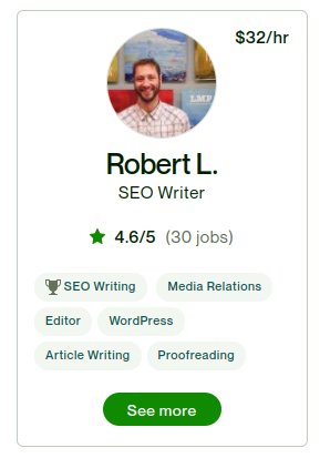 Robert Lawson Named Among '27 Best SEO Writers in Minnesota' on Upwork Platform